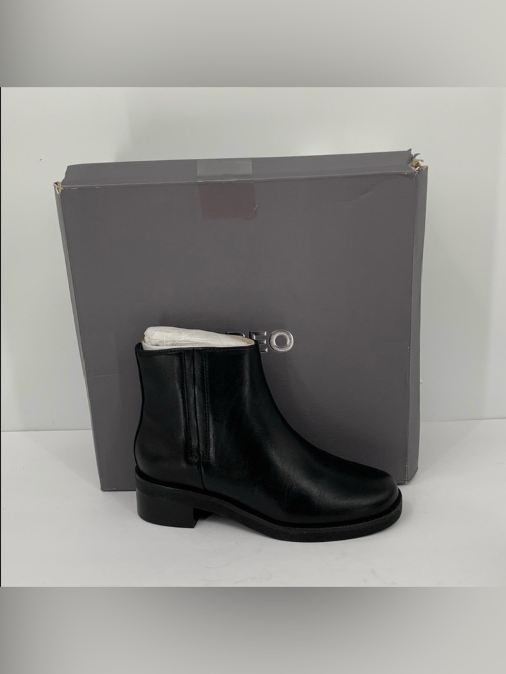 ABEO Traverse Ankle boots black leather chunky zipper comfort footbed new 6